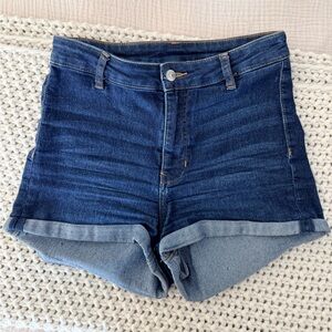 Dark Blue Denim Shorts